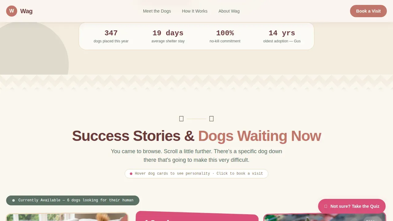 Dog Advanced Booking Website Template