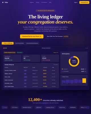 Smart Church Accounting Landing Page Template