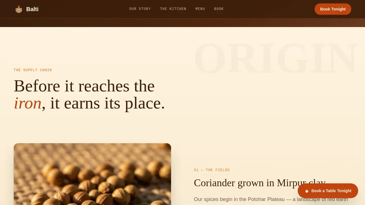 Local Regional & Specialty Restaurant Appointment Booking Website Template