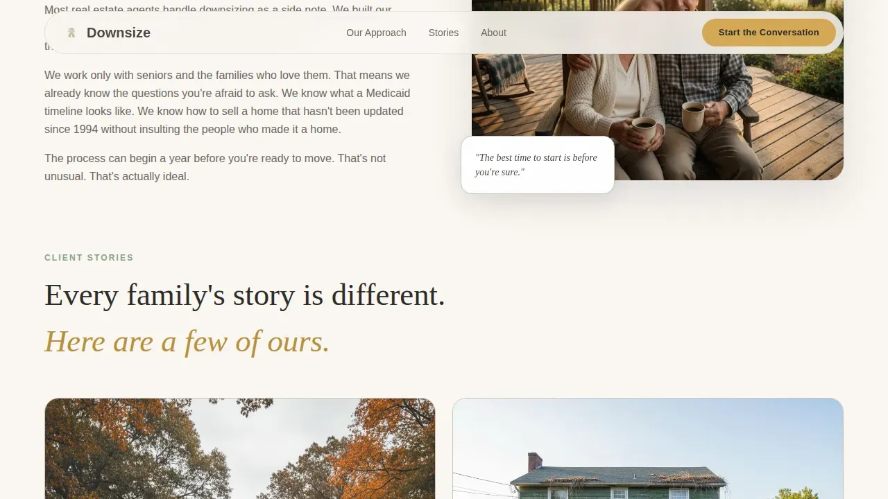 Senior Living Real Estate Landing Page Template