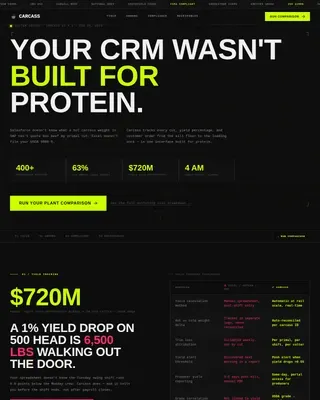 Meat Processing CRM Landing Page Template