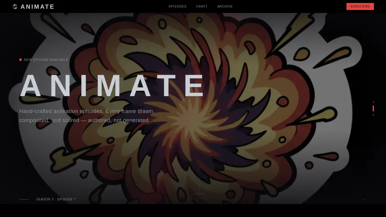 Premium Visual Storytelling Landing Page Template