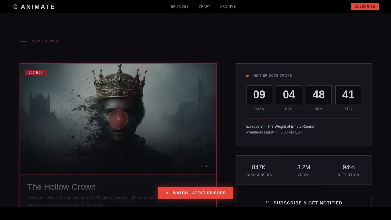 Premium Visual Storytelling Landing Page Template