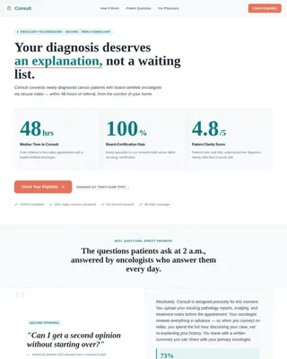 Oncology Medicine FAQ Website Template