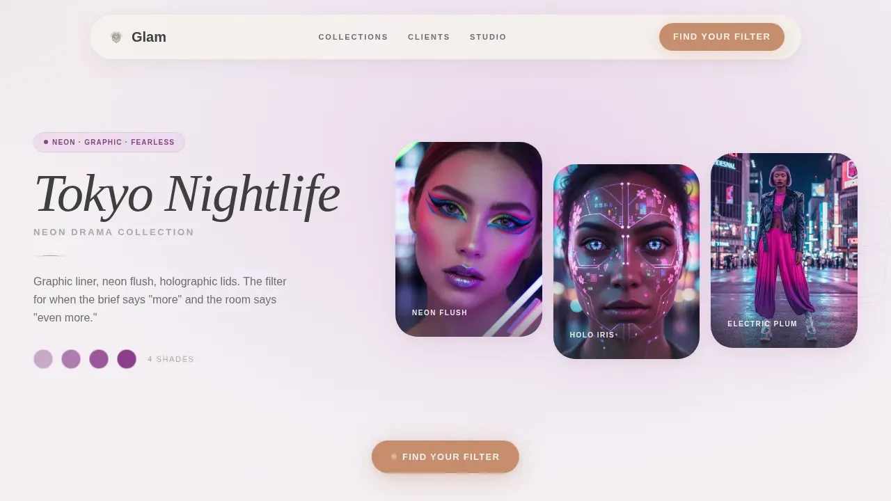 Beauty Tech & Device Portfolio Website Template