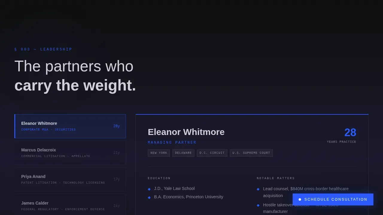 Premium Law Firm Practice Area Explorer Website Template