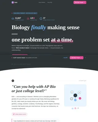 Rapid Biology Tutoring Landing Page Template