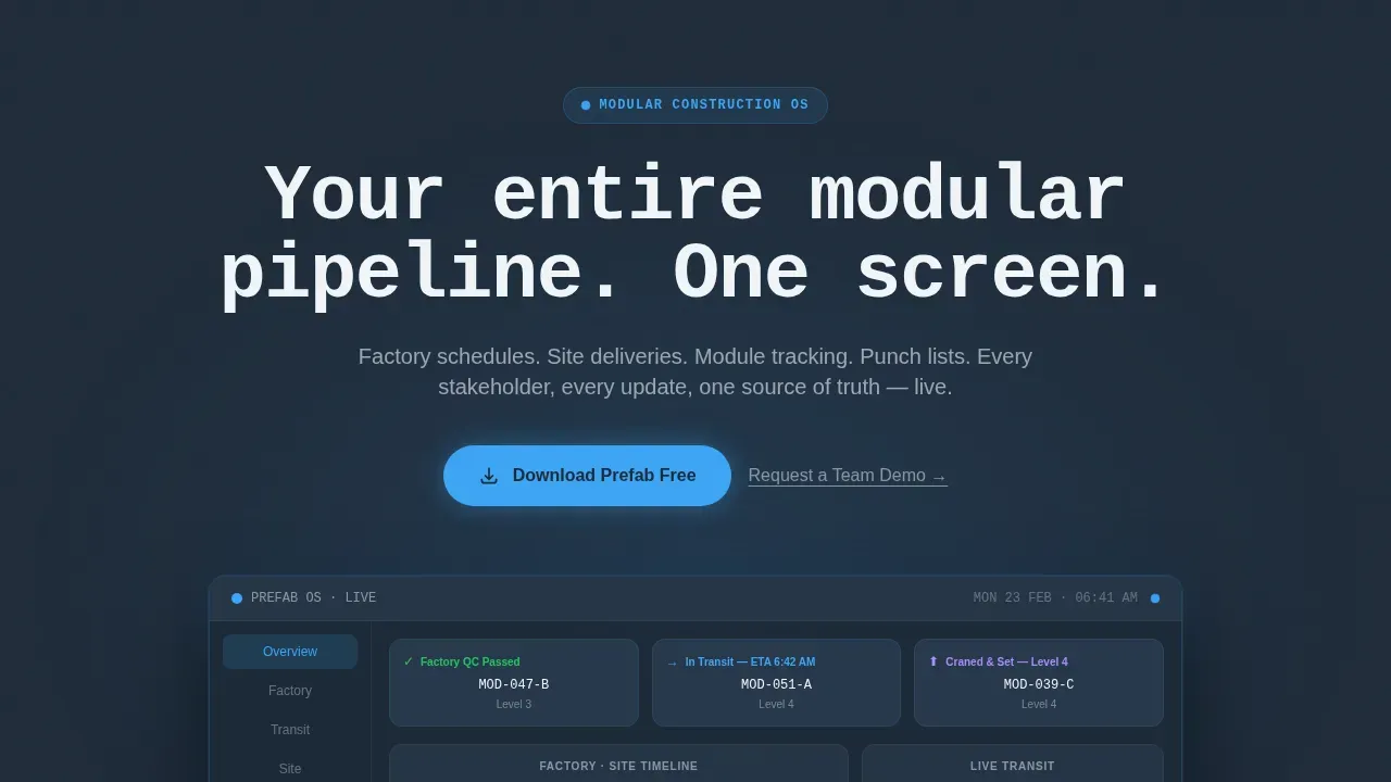 Instant Modular Building Landing Page Template