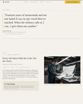 Pressure Vessel Fabrication Landing Page Template