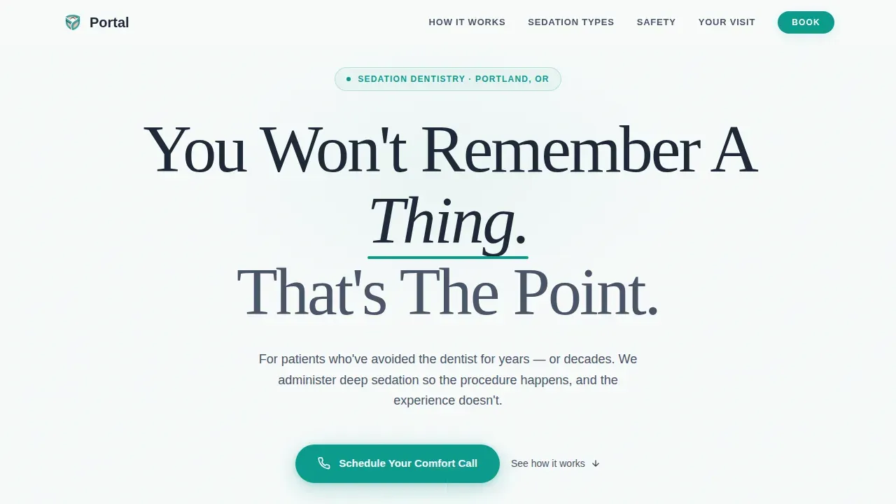 Sedation Dentist Booking Website Template