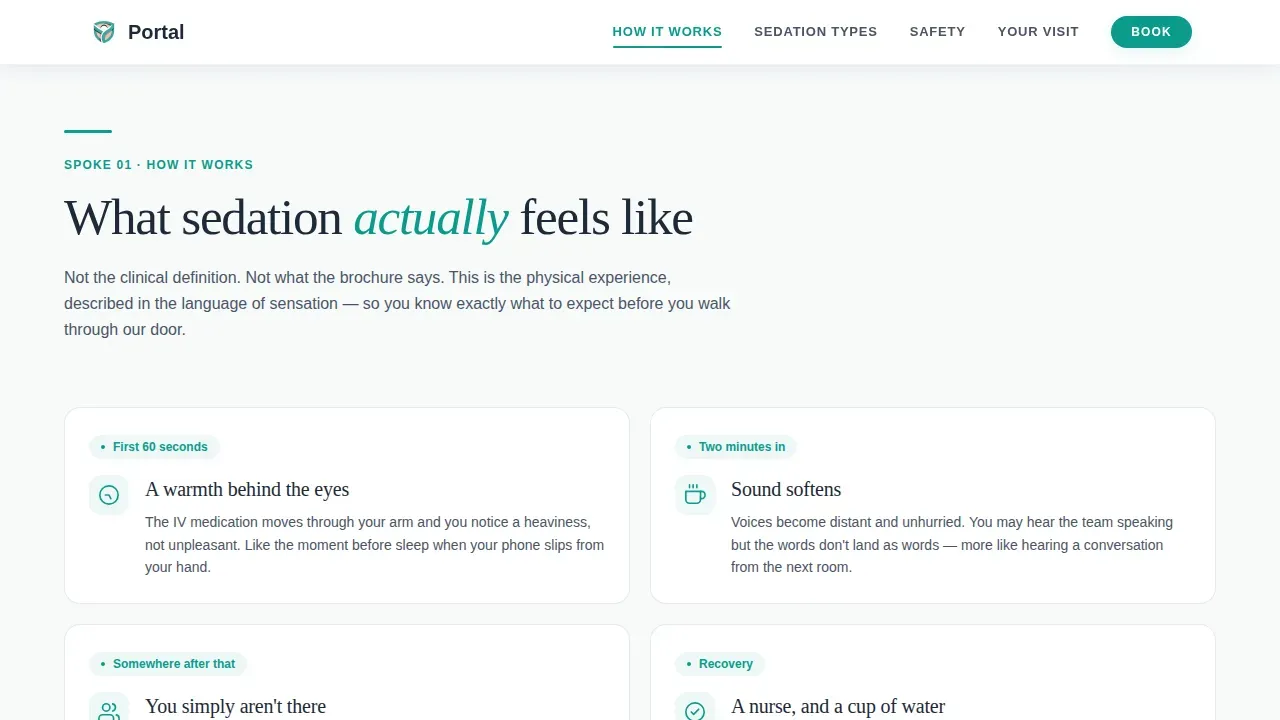 Sedation Dentist Booking Website Template