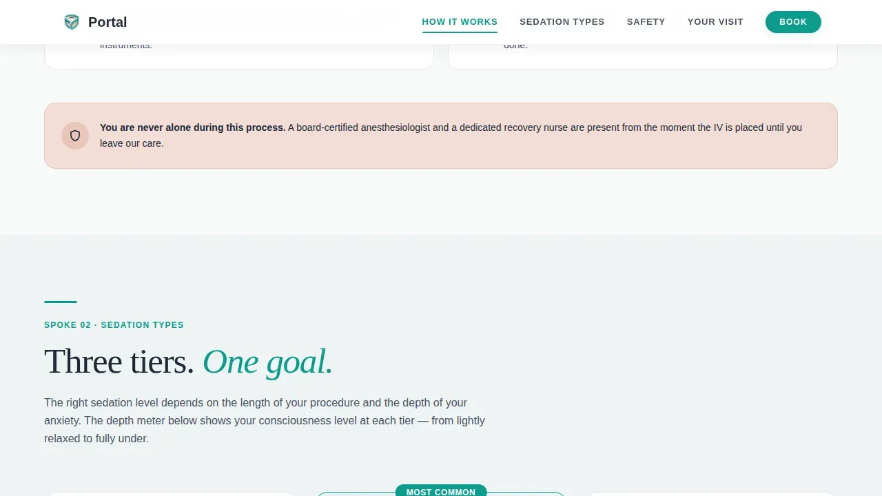 Sedation Dentist Booking Website Template