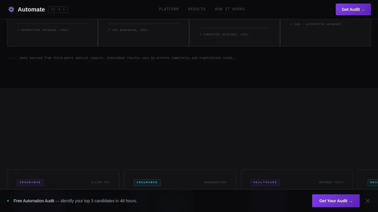 AI-Powered RPA Workflow Automation Landing Page Template