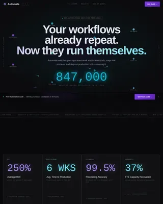 AI-Powered RPA Workflow Automation Landing Page Template