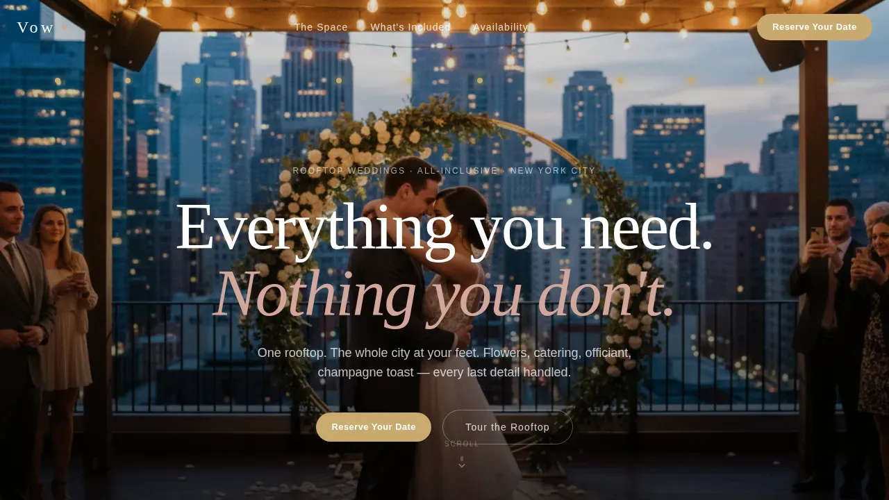 Sublime Wedding Venue Landing Page Template