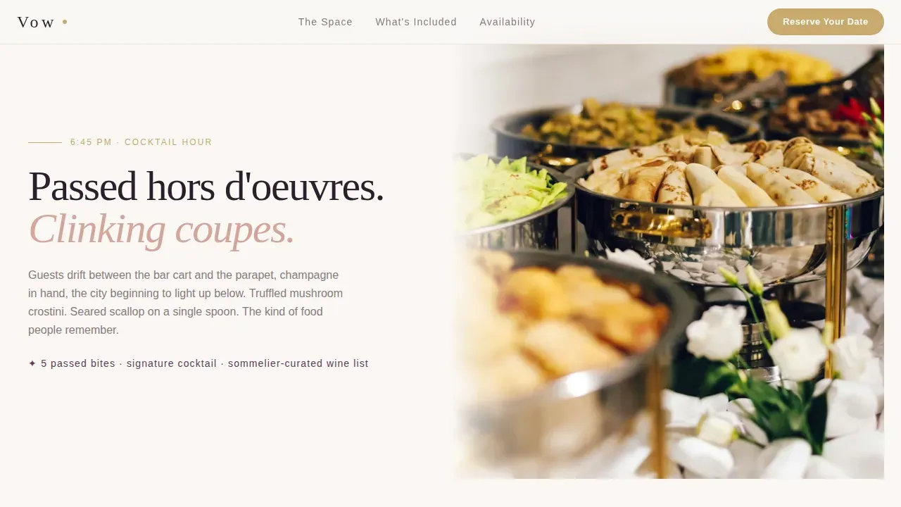 Sublime Wedding Venue Landing Page Template