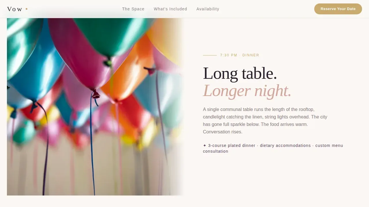 Sublime Wedding Venue Landing Page Template