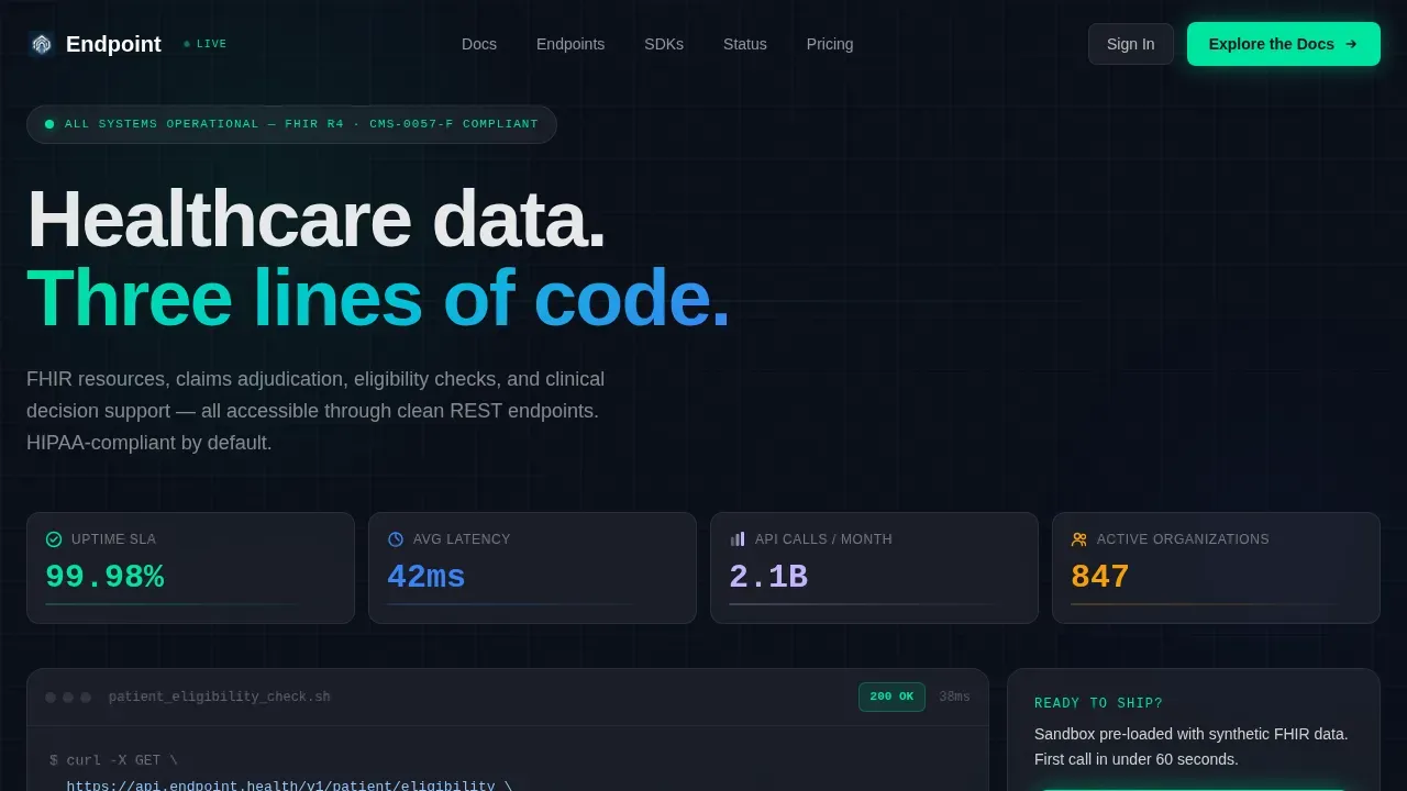 Intelligent Healthcare Integration Landing Page Template