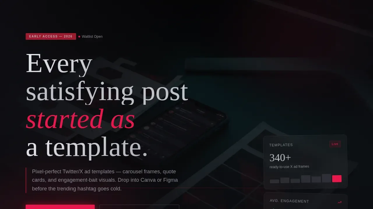 Twitter Ad Creative Landing Page Template