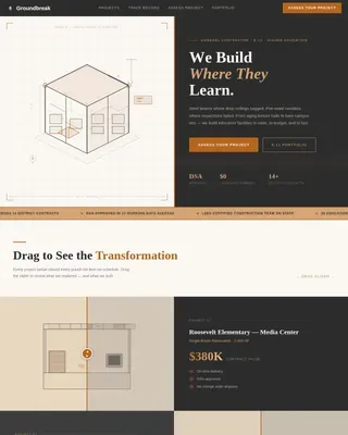 School & University Construction Directory Website Template