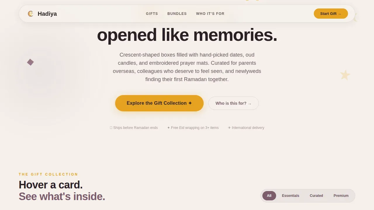 Curated Ramadan Store Landing Page Template