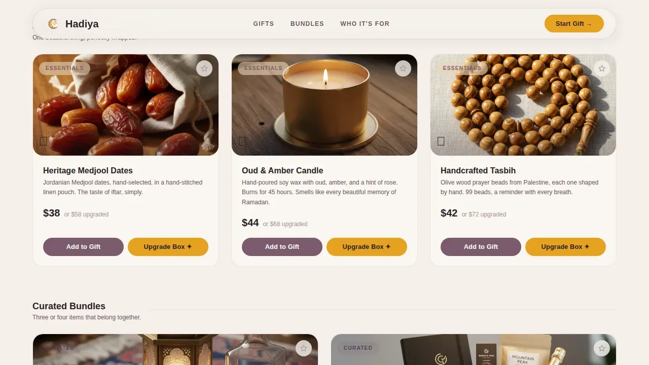 Curated Ramadan Store Landing Page Template