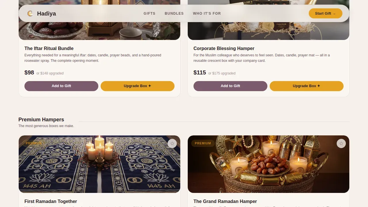 Curated Ramadan Store Landing Page Template
