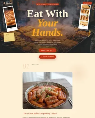 Authentic Korean Street Food Landing Page Template