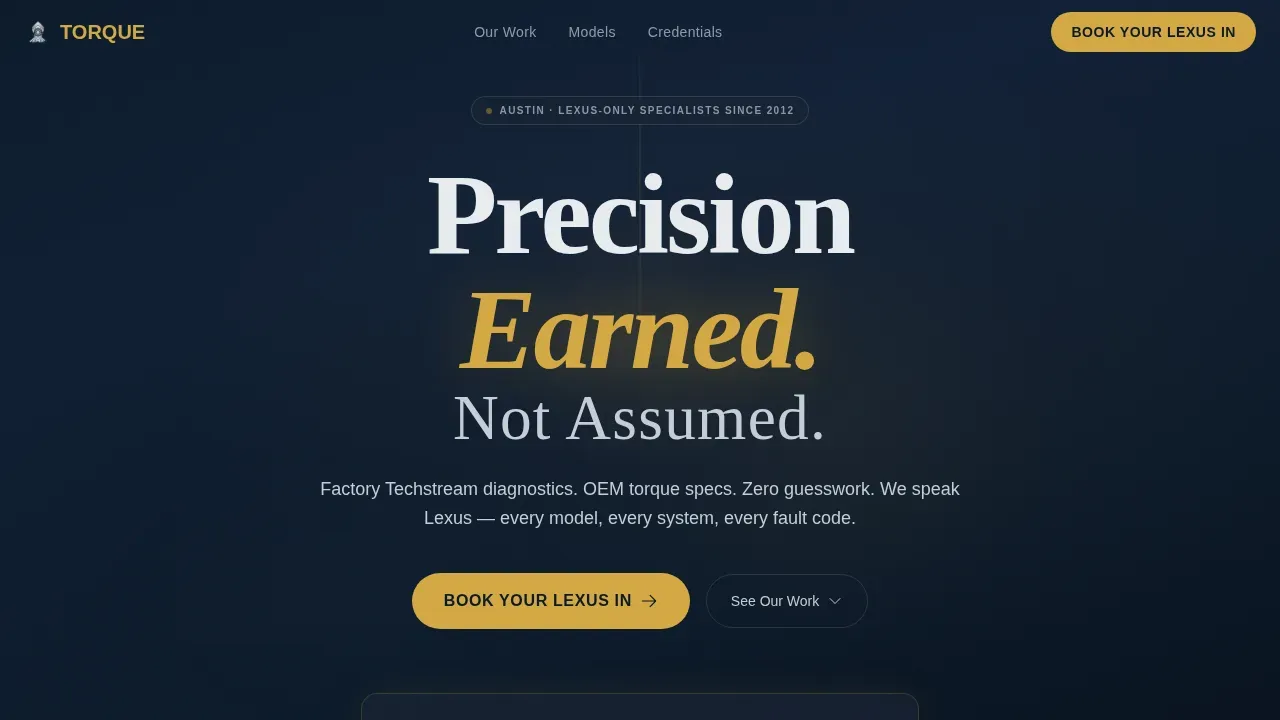 Specialist Lexus Mechanic | Free Website Template | Rocket