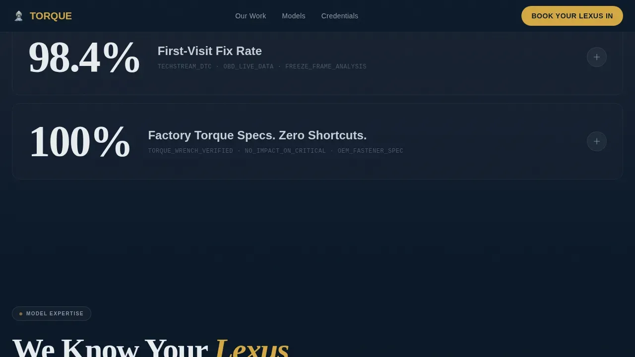 Specialist Lexus Mechanic | Free Website Template | Rocket