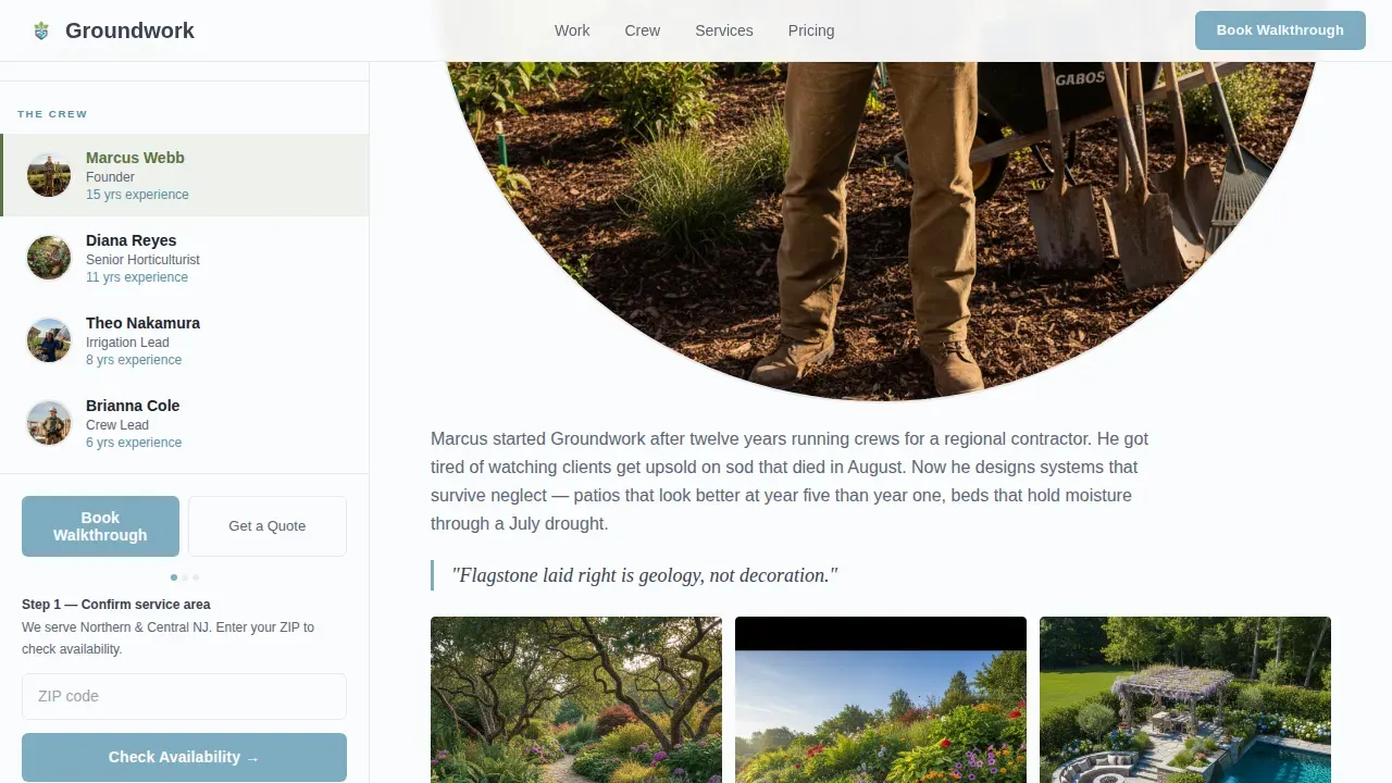 Expert Landscape Design Landing Page Template