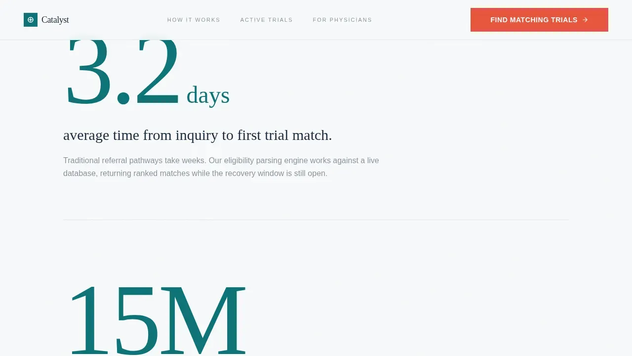 Clinical Stroke Recovery Trial Matching Landing Page Template