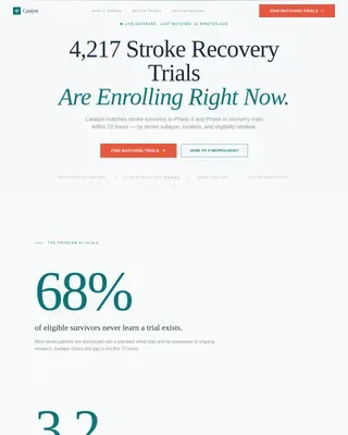 Clinical Stroke Recovery Trial Matching Landing Page Template
