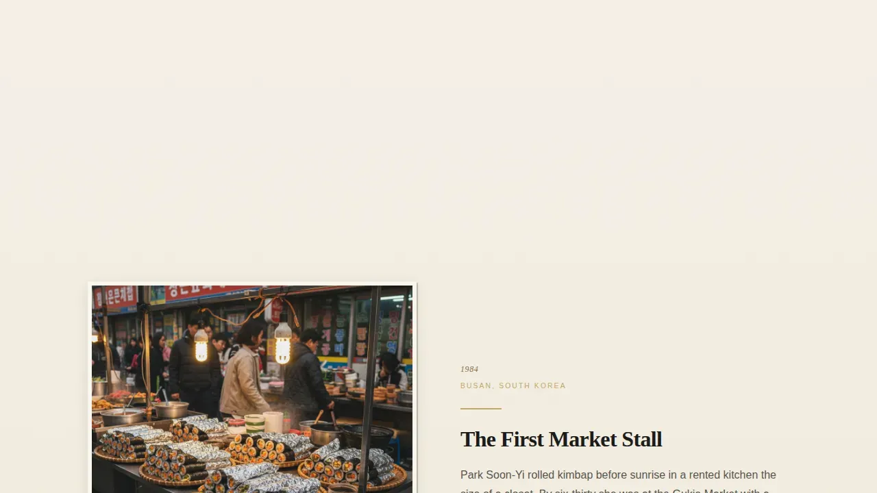 Retro Kimbap Shop Landing Page Template