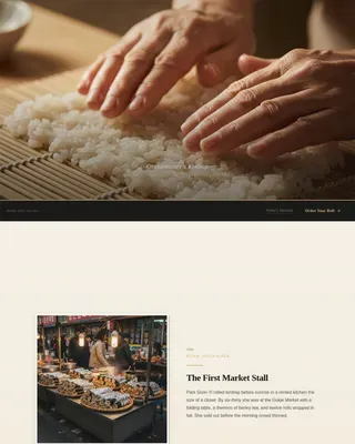 Retro Kimbap Shop Landing Page Template