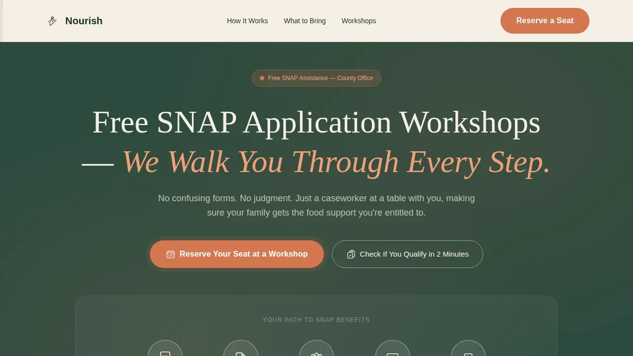 SNAP Benefits Landing Page Template