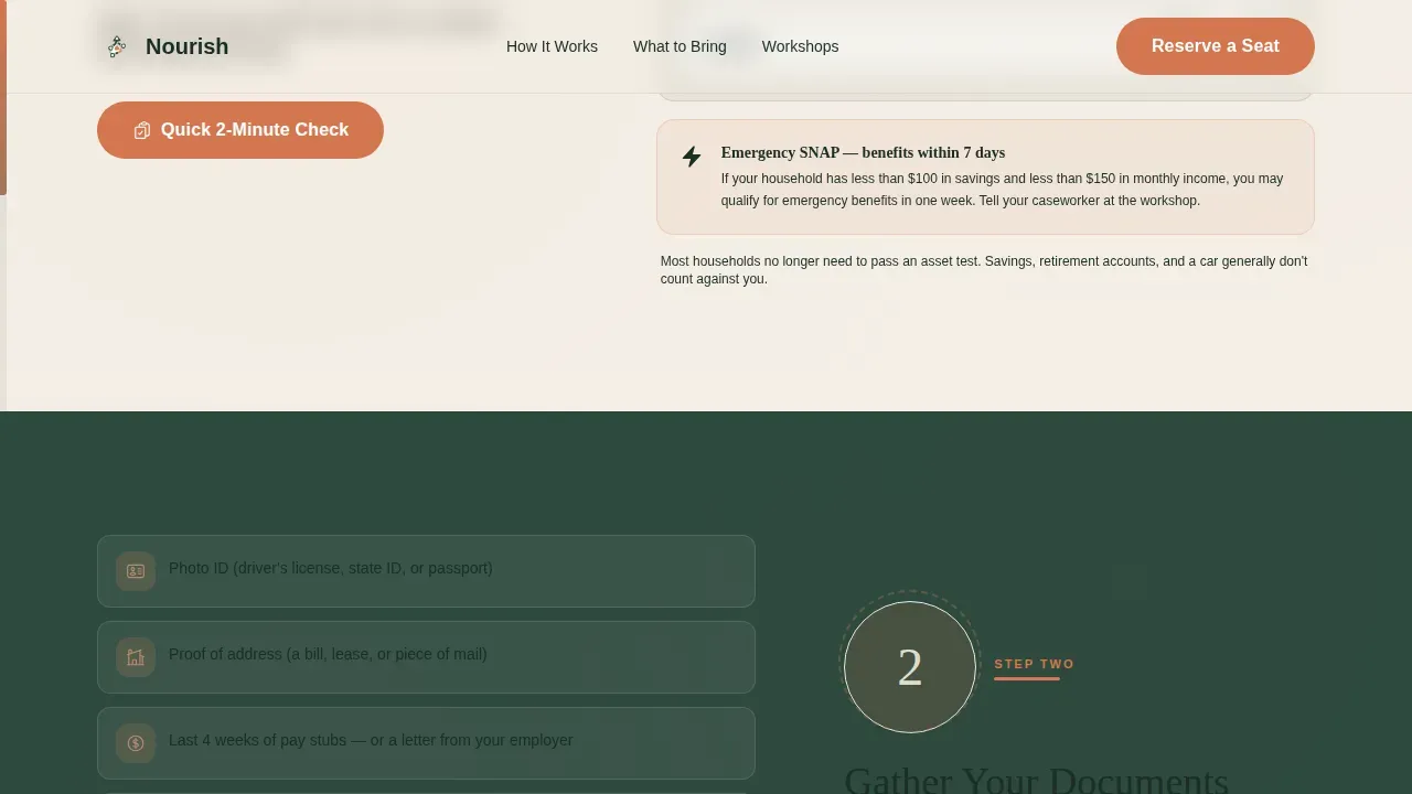 SNAP Benefits Landing Page Template
