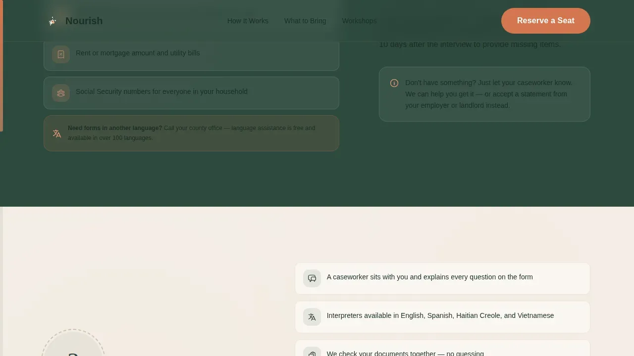 SNAP Benefits Landing Page Template