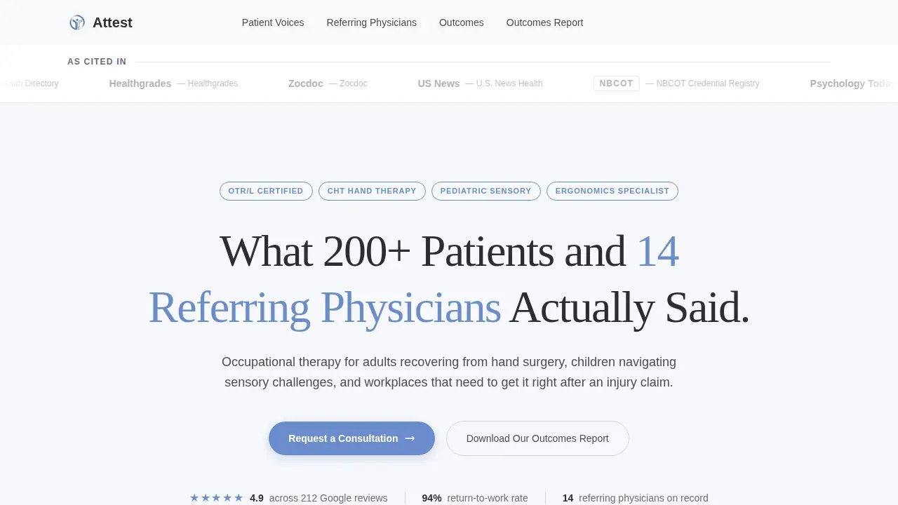 Occupational Therapist Landing Page Template