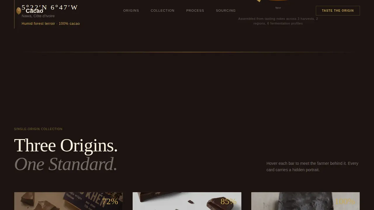 Single-Origin Chocolate Landing Page Template