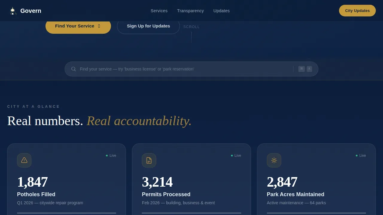 City & Municipal Professional Website Template