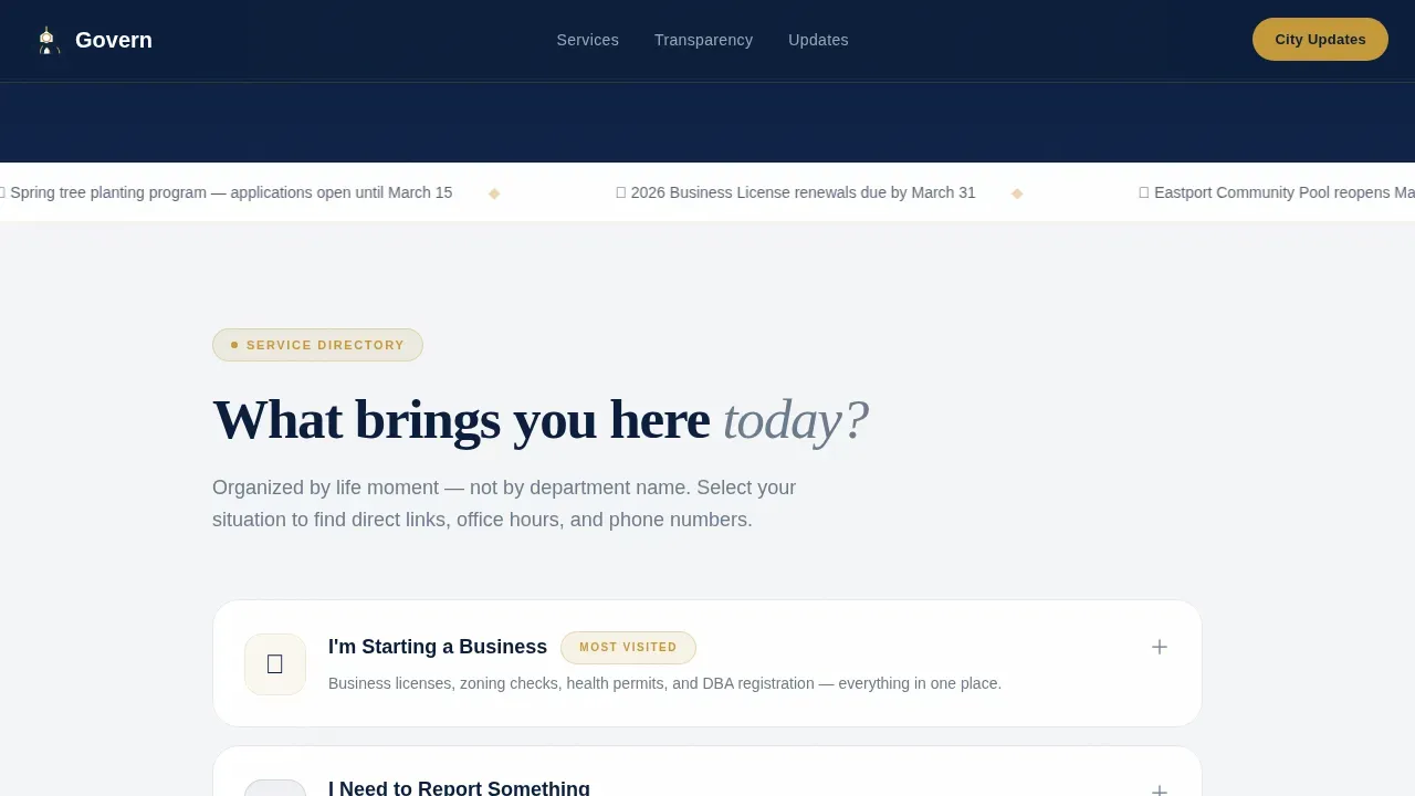 City & Municipal Professional Website Template