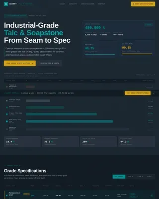 Industrial Talc Mining Landing Page Template