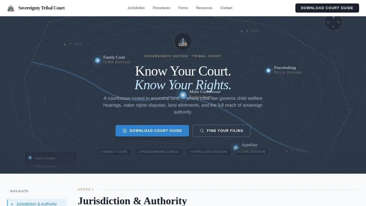 Tribal Court Landing Page Template