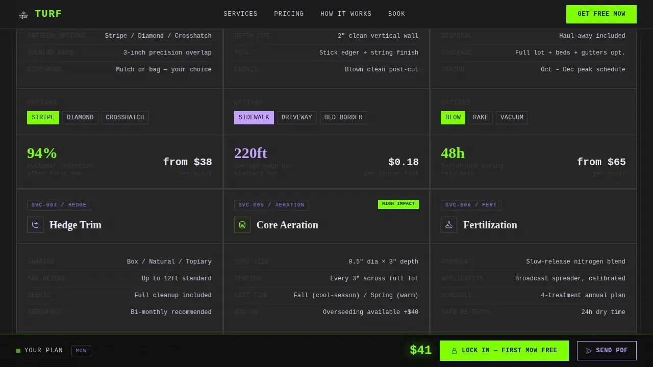 Bold Brutalist Landscaping Booking Landing Page Template