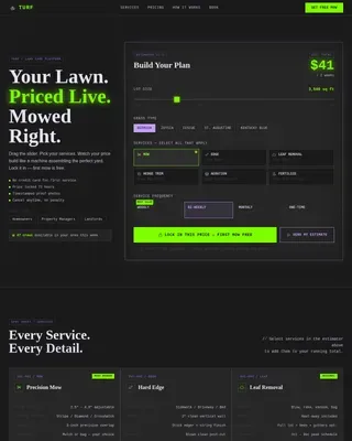 Bold Brutalist Landscaping Booking Landing Page Template