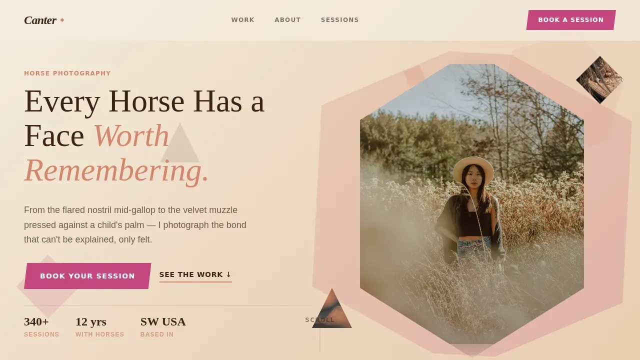 Equine Photography Portfolio Landing Page Template