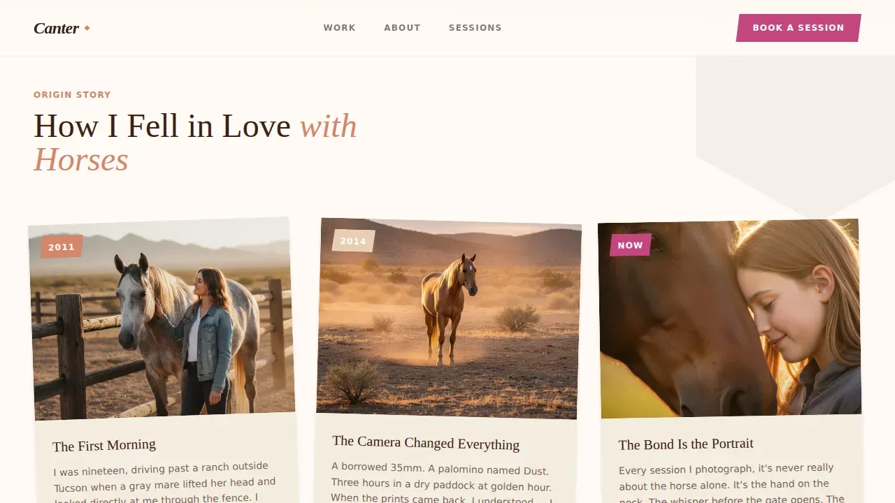 Equine Photography Portfolio Landing Page Template