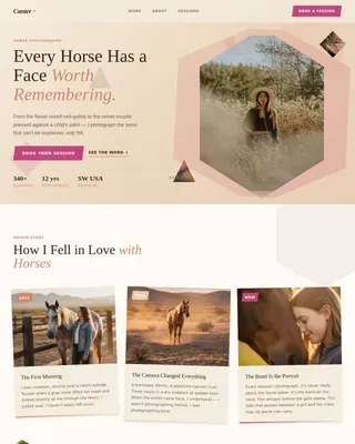 Equine Photography Portfolio Landing Page Template