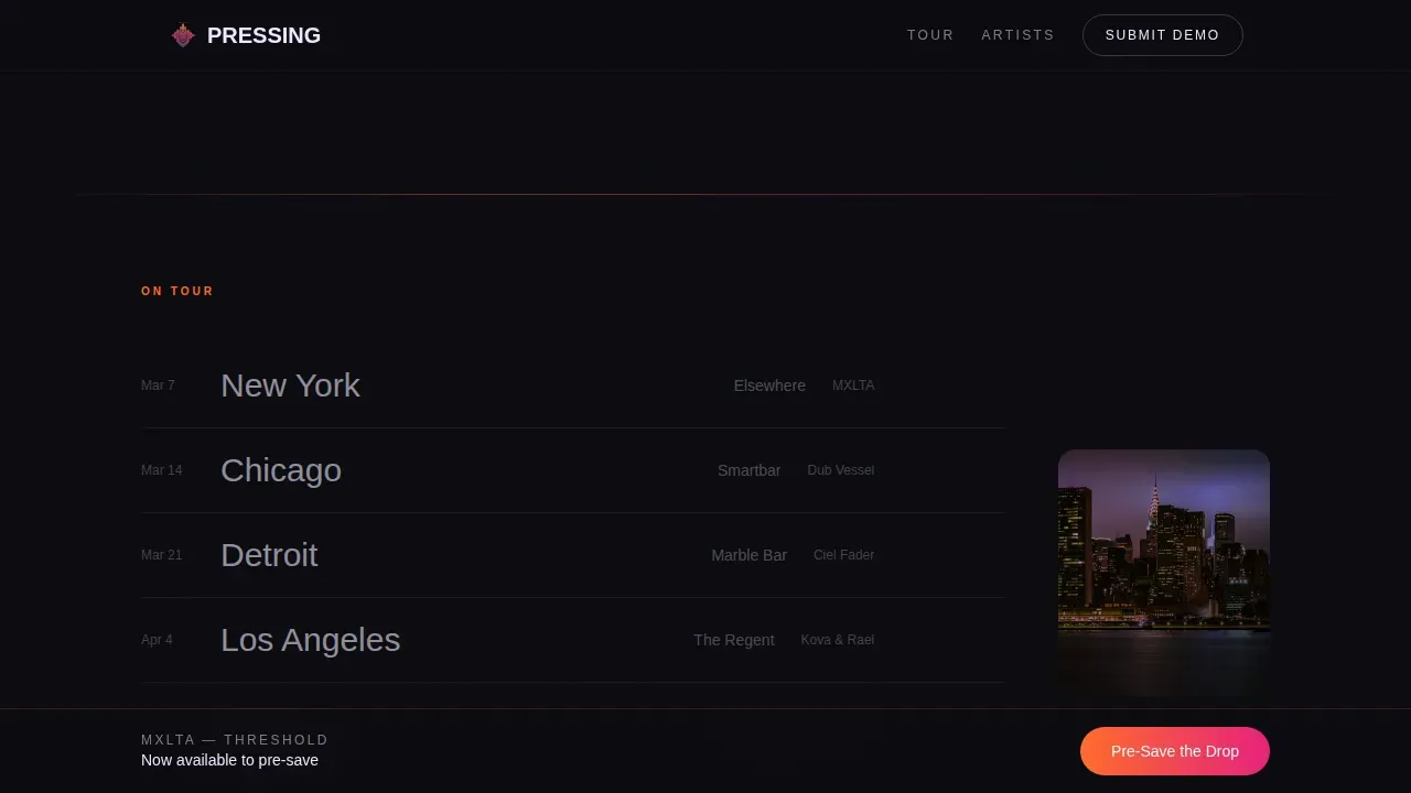 Independent Music Label Landing Page Template